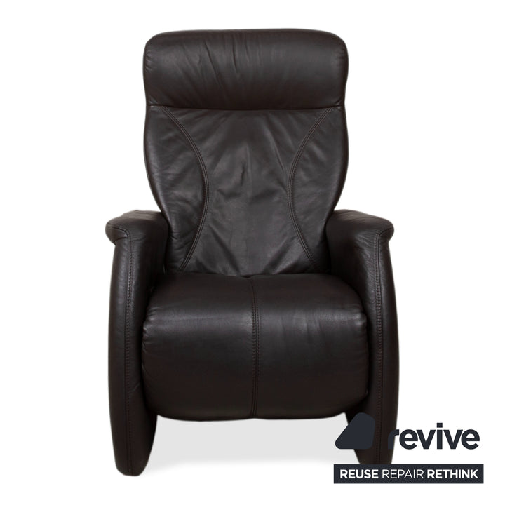 Himolla Cumuly Leather Armchair Anthracite Grey Manual Reclining Function