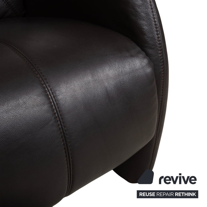 Himolla Cumuly Leather Armchair Anthracite Grey Manual Reclining Function