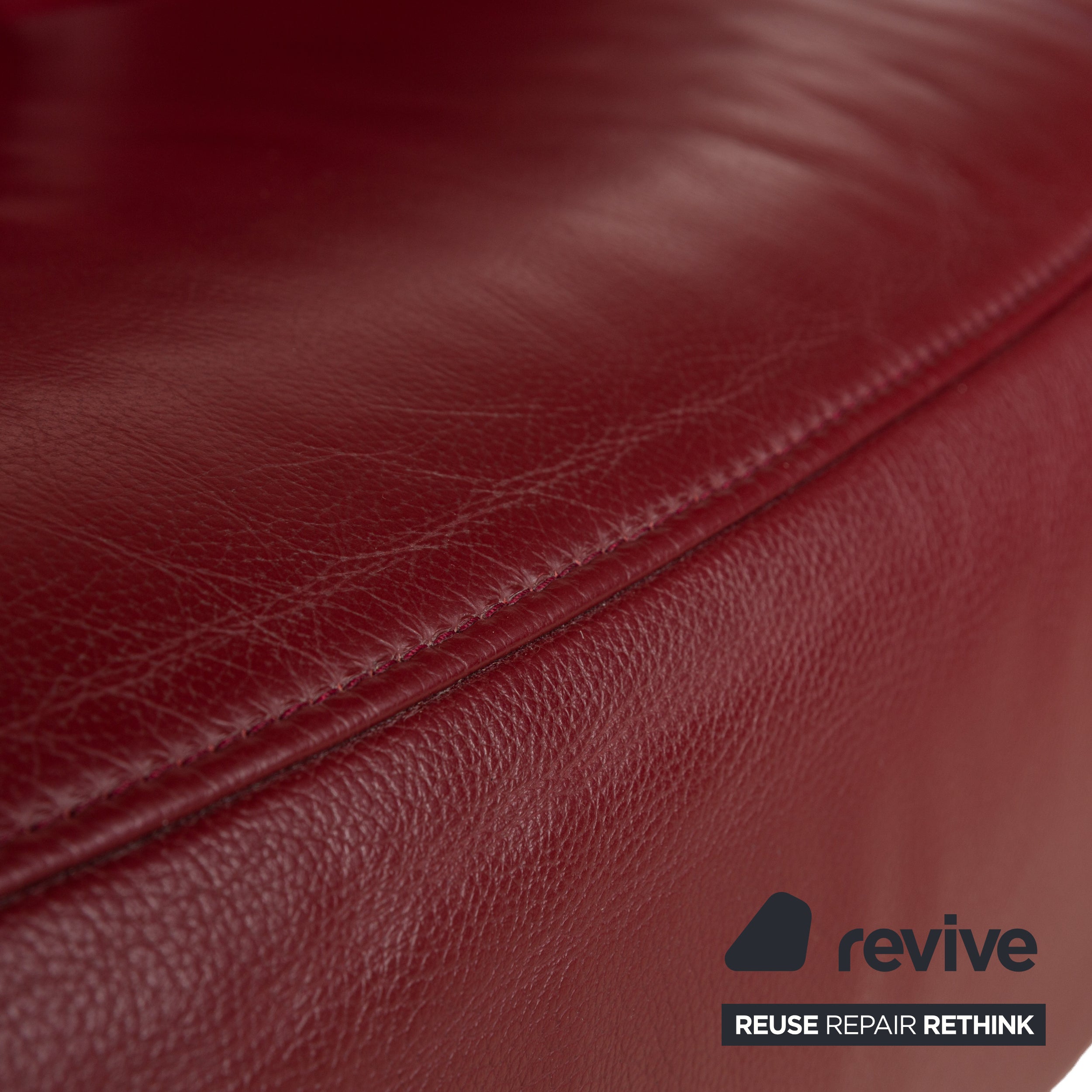 Himolla Cumuly Leder Sofa Garnitur Rot Dunkelrot Dreisitzer Couch