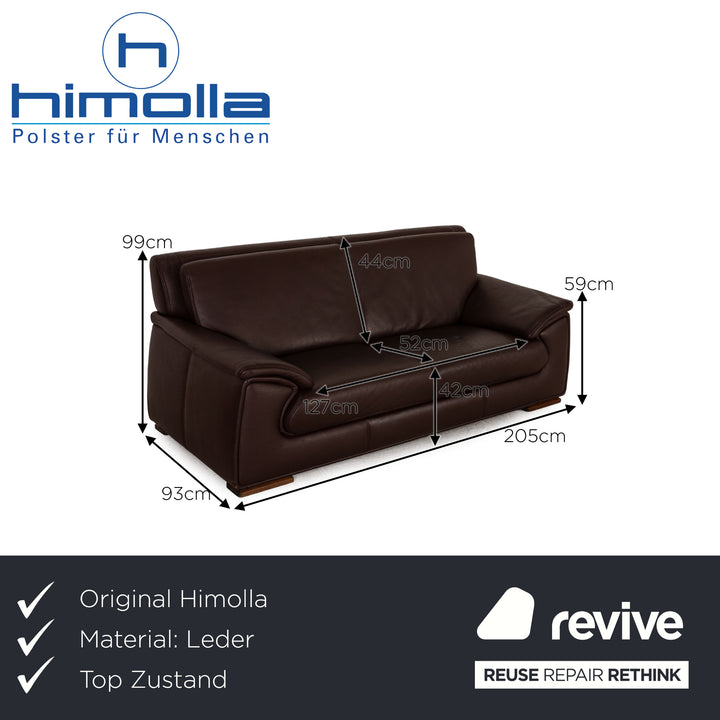 Himolla Leder Dreisitzer Braun Sofa Couch