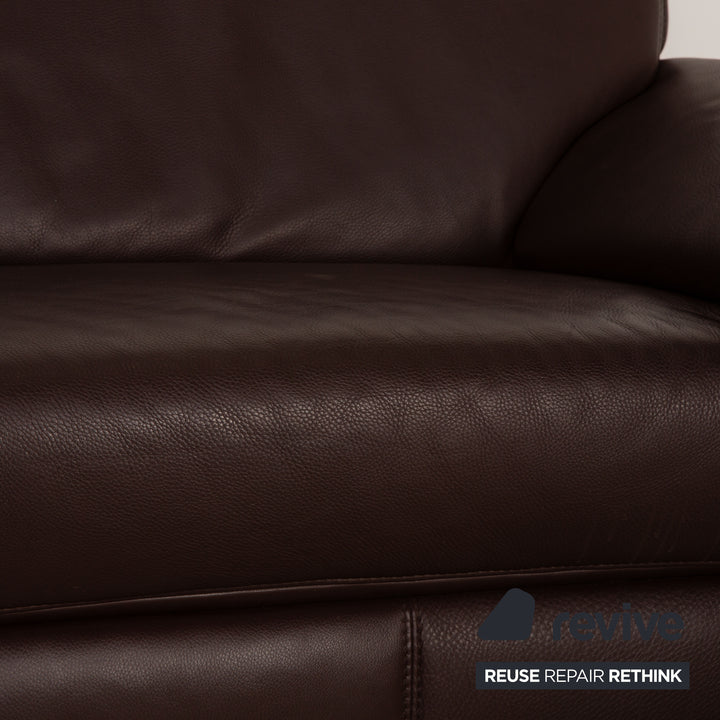 Himolla Leder Dreisitzer Braun Sofa Couch