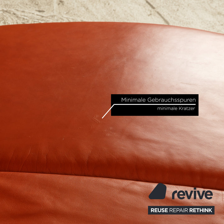 Himolla Leather Corner Sofa Orange Sofa Couch