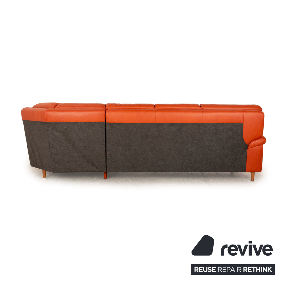 Himolla Leather Corner Sofa Orange Sofa Couch