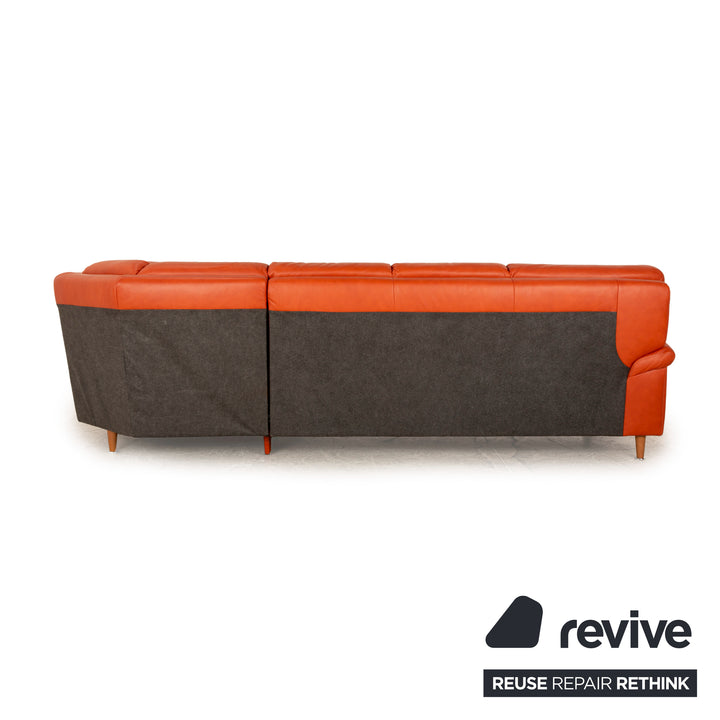 Himolla Leather Corner Sofa Orange Sofa Couch