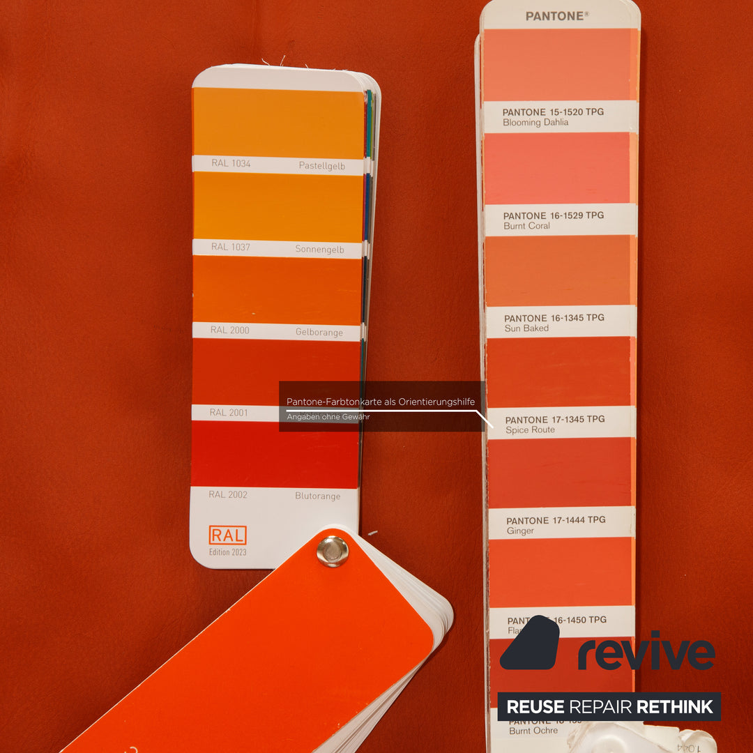 Himolla Leather Corner Sofa Orange Sofa Couch