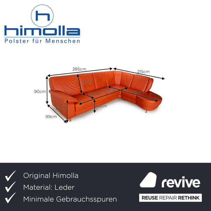 Himolla Leather Corner Sofa Orange Sofa Couch