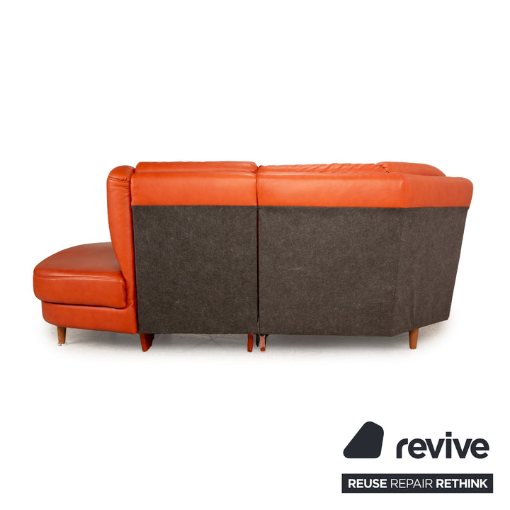 Himolla Leather Corner Sofa Orange Sofa Couch