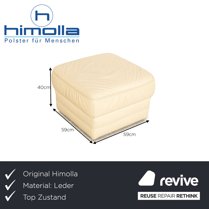 Tabouret en cuir Himolla crème