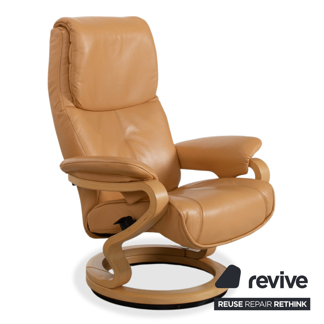Himolla Leder Sessel Braun Cognac inkl. Hocker