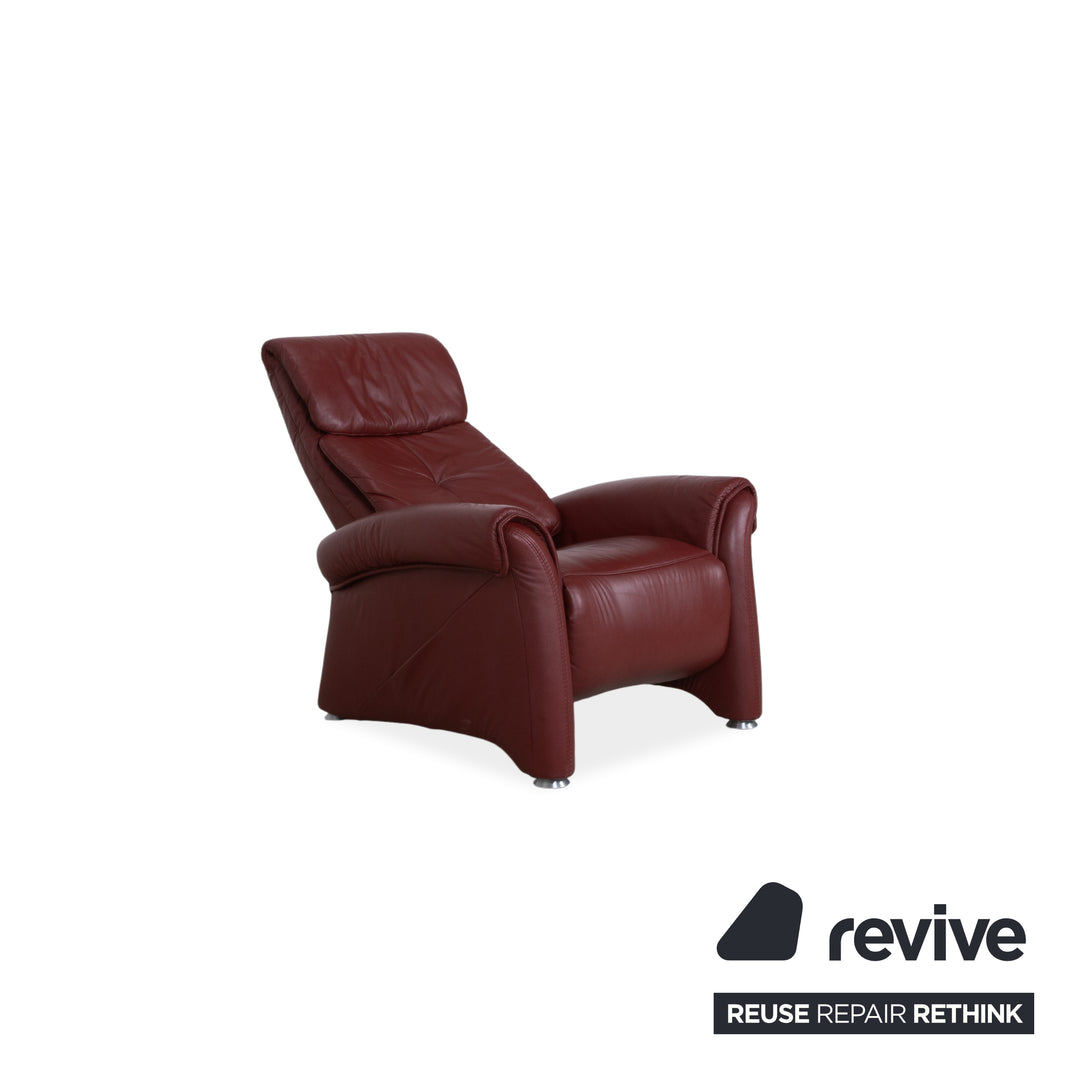 Himolla Leather Armchair Red Cherry Red Manual Function