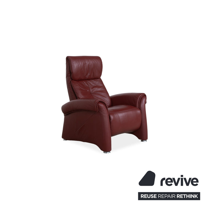 Himolla Leather Armchair Red Cherry Red Manual Function