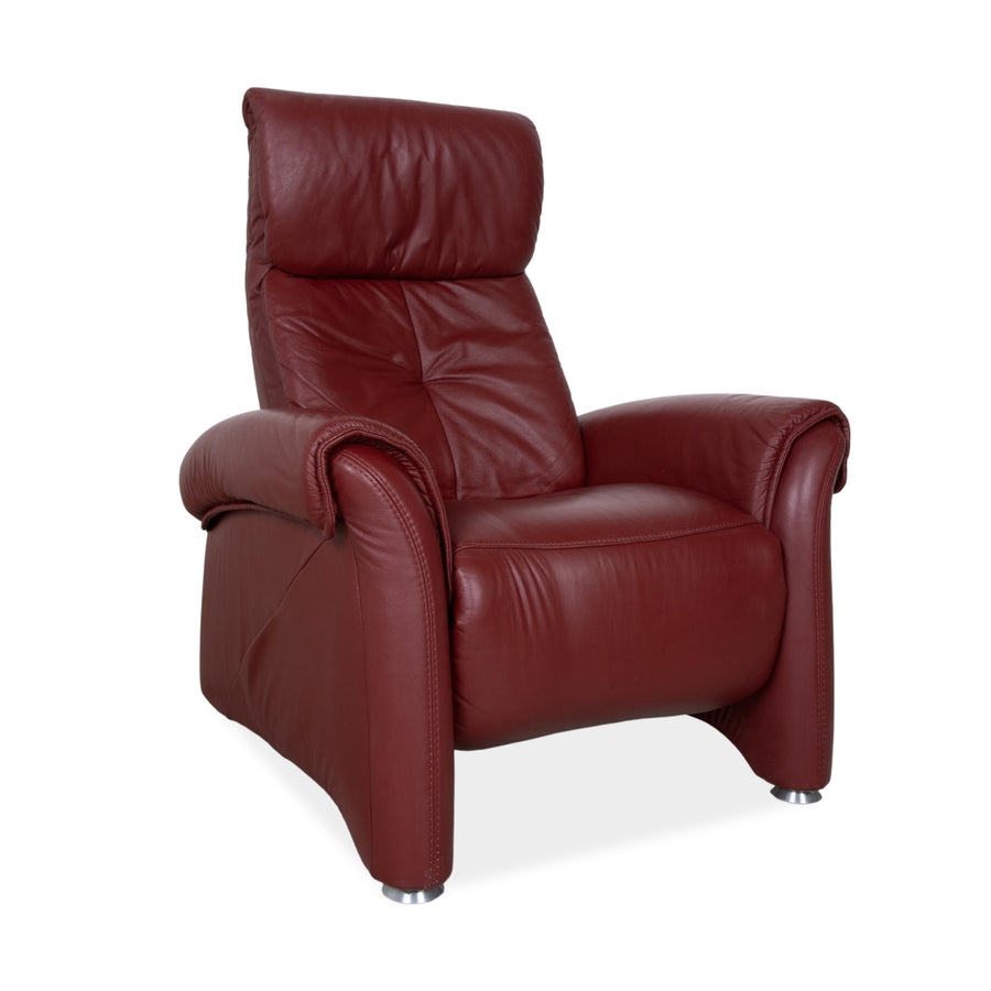Himolla fauteuil en cuir rouge cerise fonction manuelle