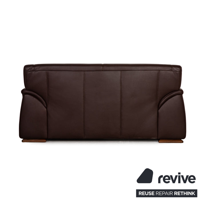 Himolla Leder Sofa Garnitur Braun Dreisitzer Zweisitzer  Sofa Couch