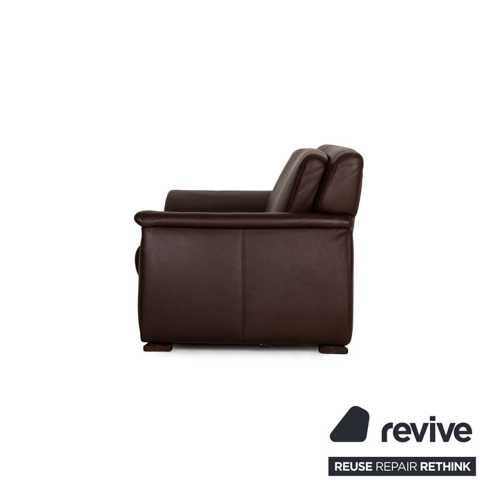 Himolla Leder Sofa Garnitur Braun Dreisitzer Zweisitzer  Sofa Couch