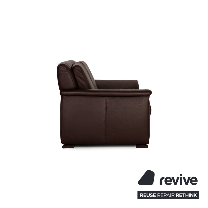 Himolla Leder Sofa Garnitur Braun Dreisitzer Zweisitzer  Sofa Couch