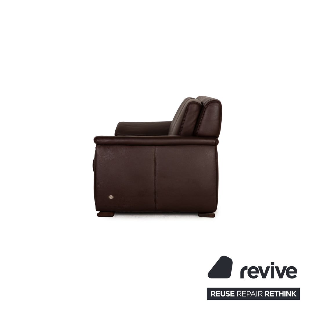 Himolla Leder Sofa Garnitur Braun Dreisitzer Zweisitzer  Sofa Couch