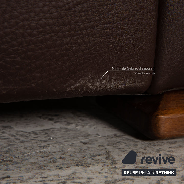 Himolla Leder Sofa Garnitur Braun Dreisitzer Zweisitzer  Sofa Couch