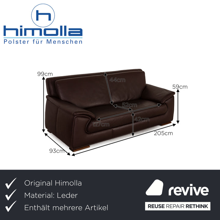 Himolla Leder Sofa Garnitur Braun Dreisitzer Zweisitzer  Sofa Couch