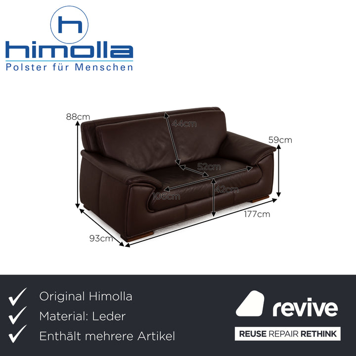 Himolla Leder Sofa Garnitur Braun Dreisitzer Zweisitzer  Sofa Couch