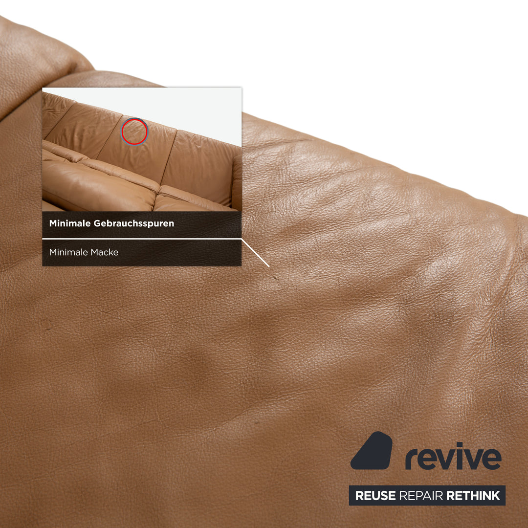 Himolla Leder Viersitzer Braun Beige Sofa Couch