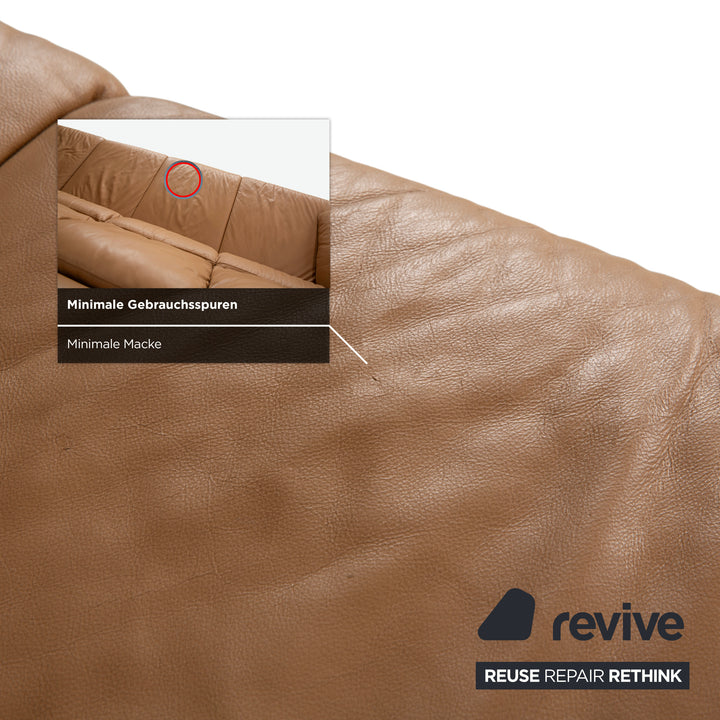 Himolla Leder Viersitzer Braun Beige Sofa Couch