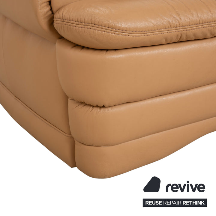 Himolla Leder Viersitzer Braun Beige Sofa Couch