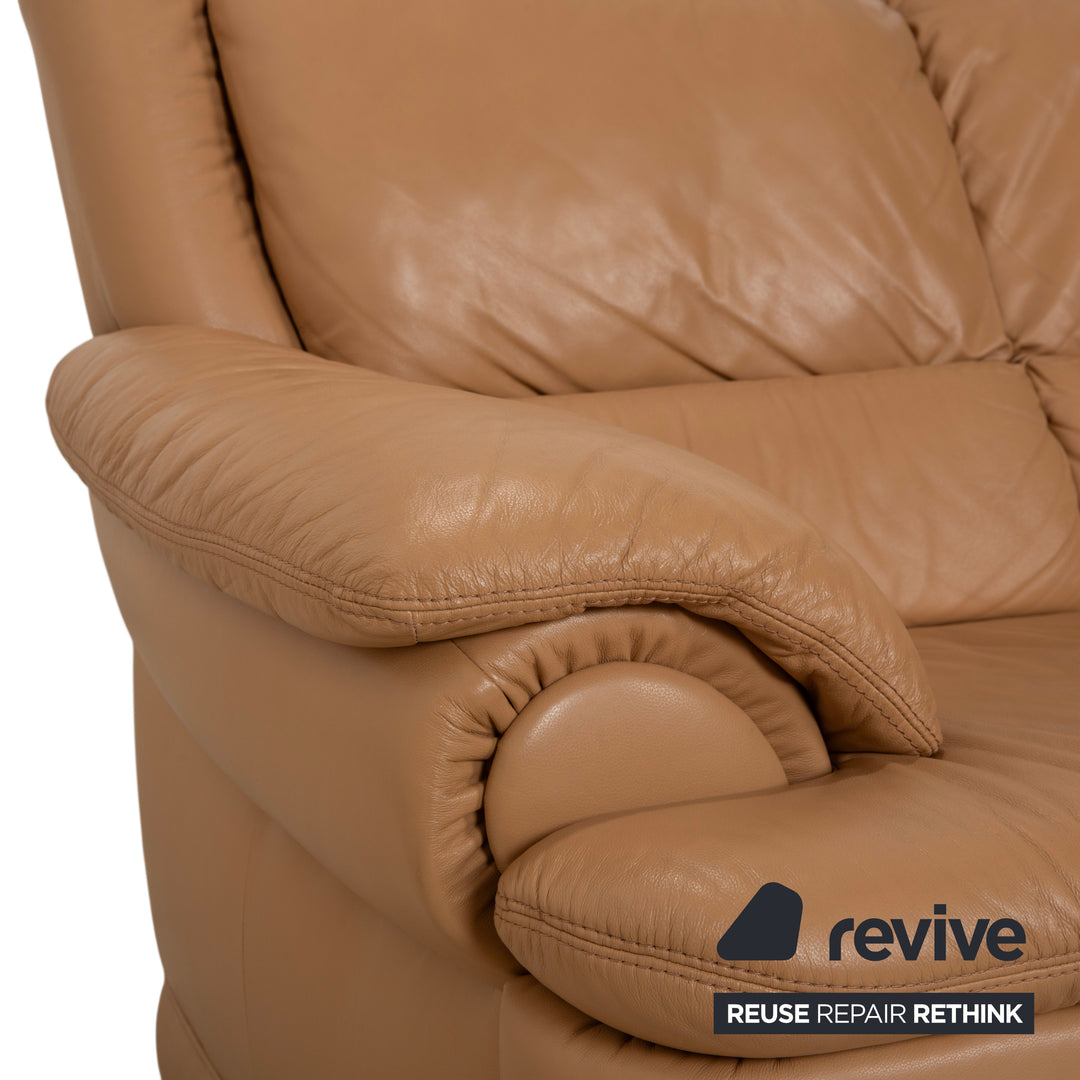 Himolla Leder Viersitzer Braun Beige Sofa Couch