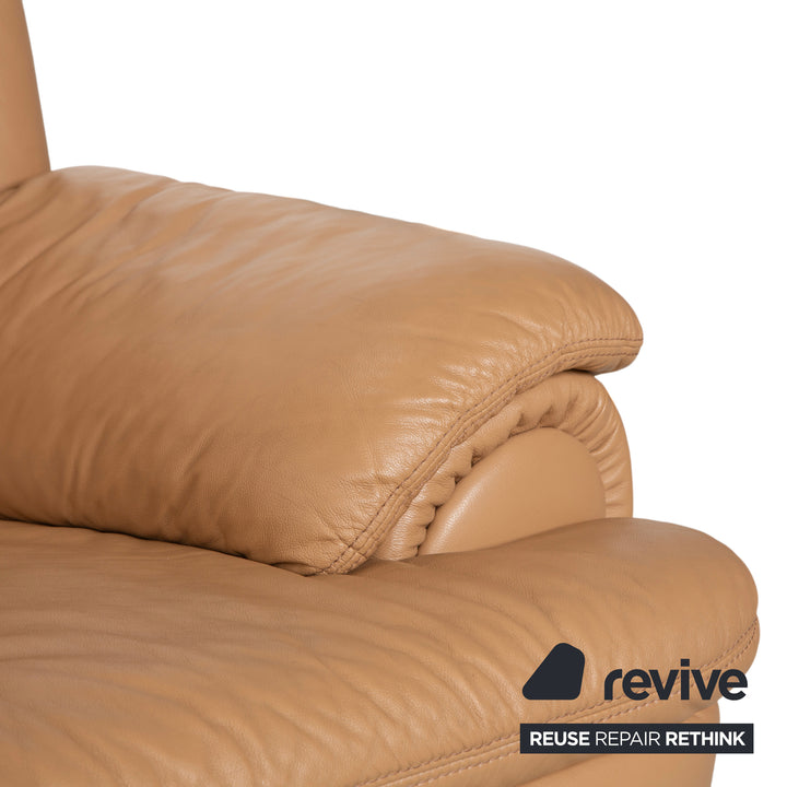 Himolla Leder Viersitzer Braun Beige Sofa Couch