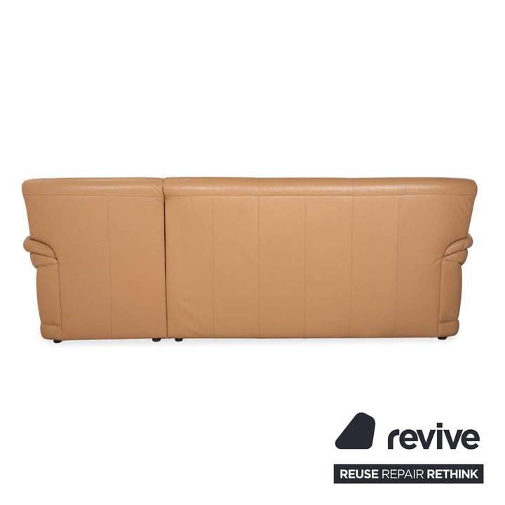 Himolla Leder Viersitzer Braun Beige Sofa Couch