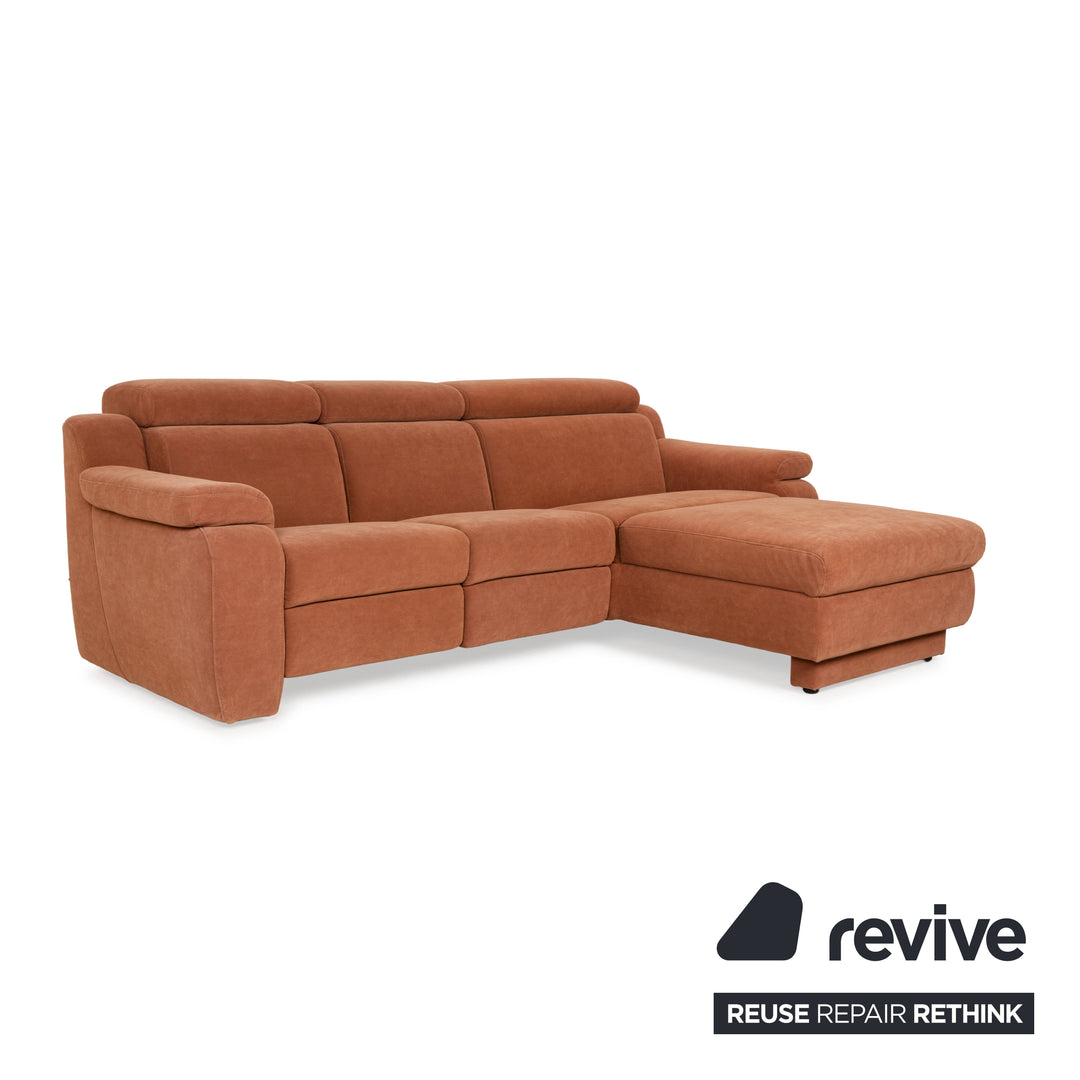 Ensemble canapé d'angle en tissu Himolla Planopoly marron camel canapé canapé tabouret à fonction manuelle