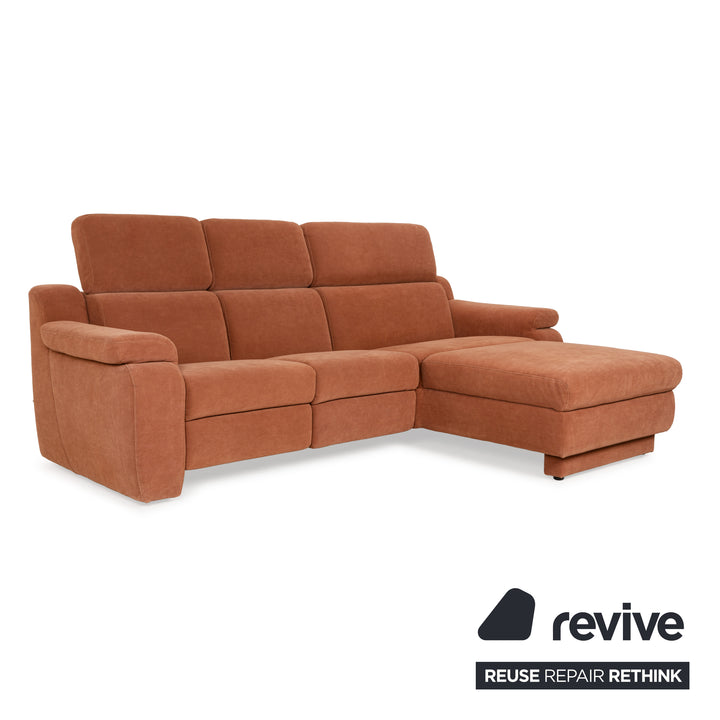 Ensemble canapé d'angle en tissu Himolla Planopoly marron camel canapé canapé tabouret à fonction manuelle