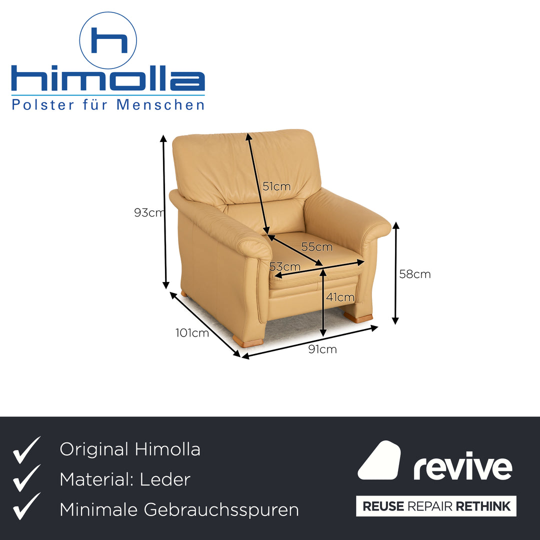 Himolla Sleepoly Leder Sessel Creme