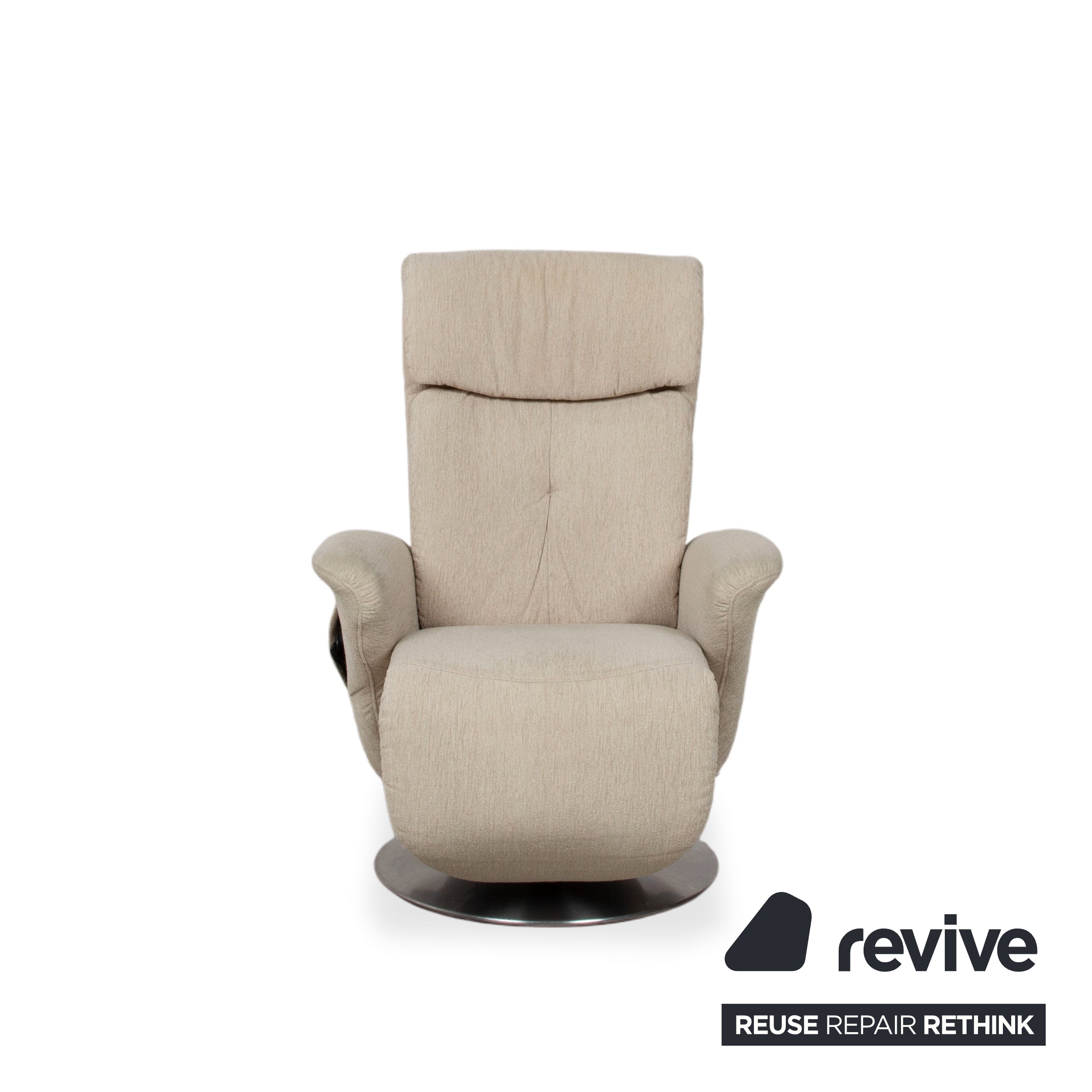 Himolla Stoff Sessel Creme Beige elektrische Funktion Aufstehhilfe