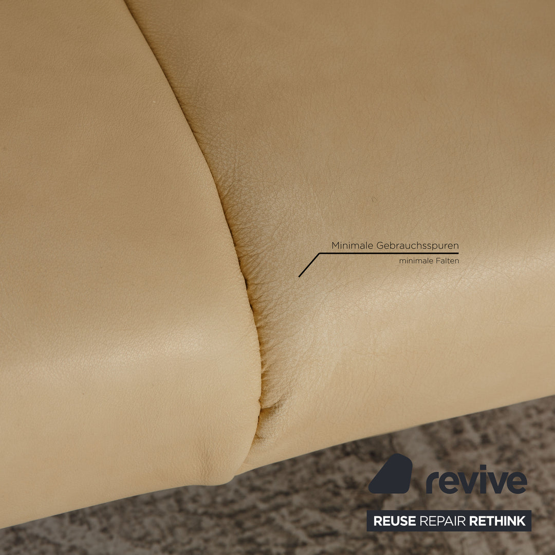 Himolla Variomed Leder Sofa Creme Dreisitzer Couch