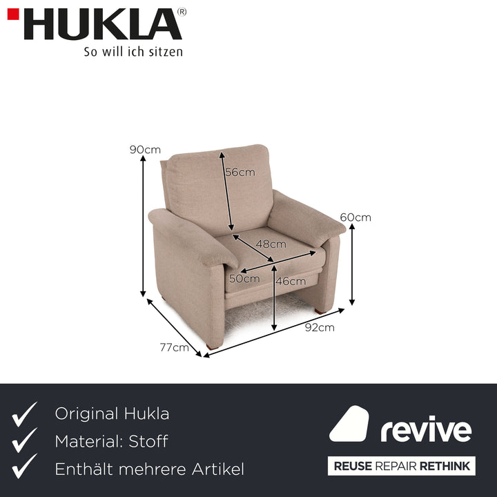 HUKLA fabric armchair set beige
