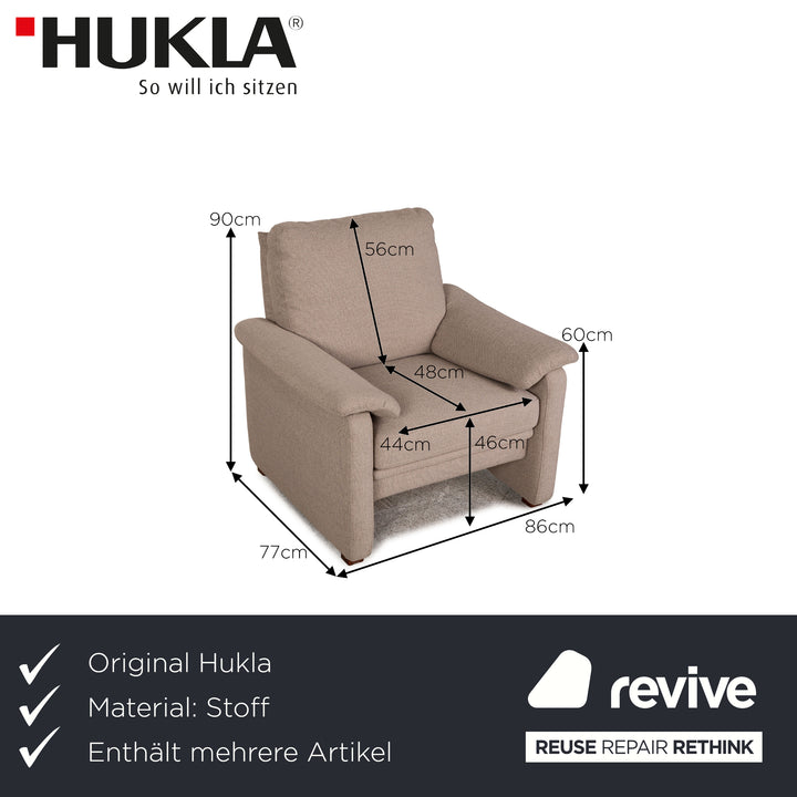 HUKLA fabric armchair set beige
