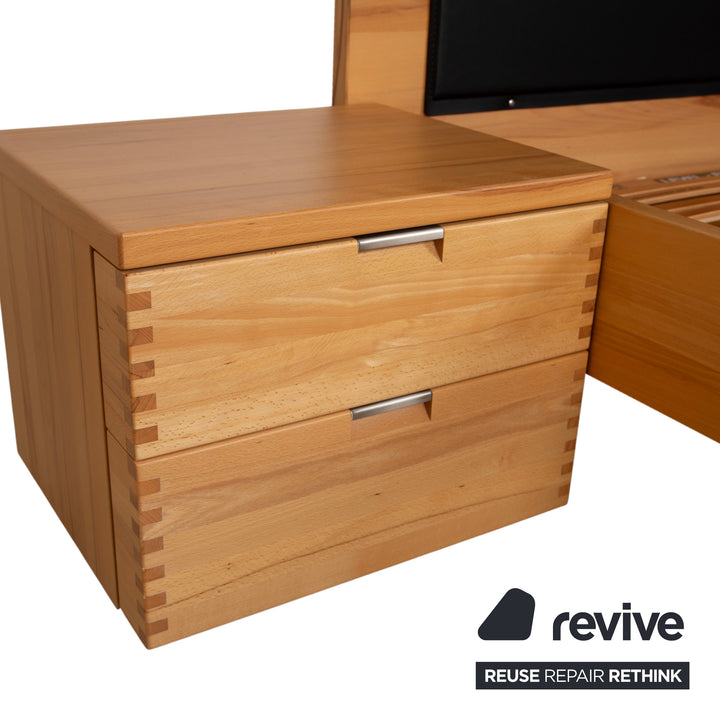 Hülsta Flavo Holz Bett Braun Schwarz mit Nachtschränken manuelle Funktion