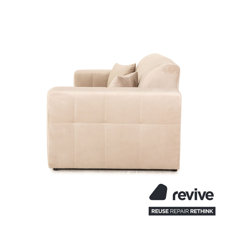 IconX STUDIOS Bloom Samt Stoff Dreisitzer Beige Sofa Couch
