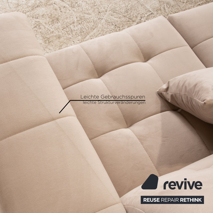 IconX STUDIOS Bloom Samt Stoff Dreisitzer Beige Sofa Couch
