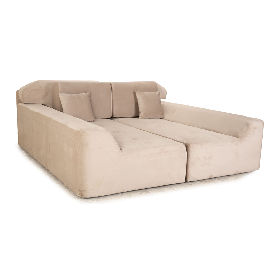 IconX STUDIOS Canapé Elysium en tissu velours Beige Canapé-lit