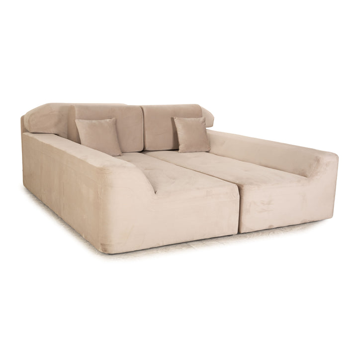 IconX STUDIOS Canapé Elysium en tissu velours Beige Canapé-lit