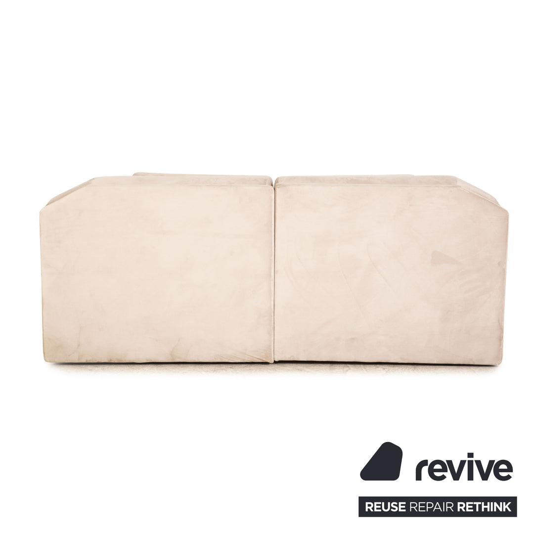 IconX STUDIOS Canapé Elysium en tissu velours Beige Canapé-lit