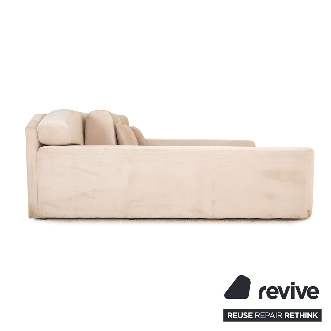 IconX STUDIOS Canapé Elysium en tissu velours Beige Canapé-lit