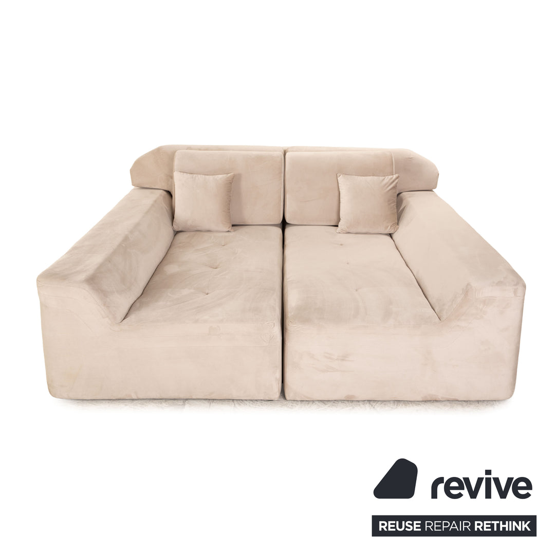 IconX STUDIOS Canapé Elysium en tissu velours Beige Canapé-lit