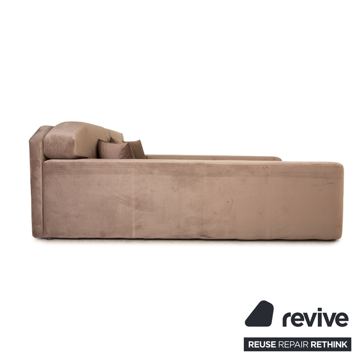 IconX STUDIOS Elysium Samt Stoff Sofa Beige Schlafsofa