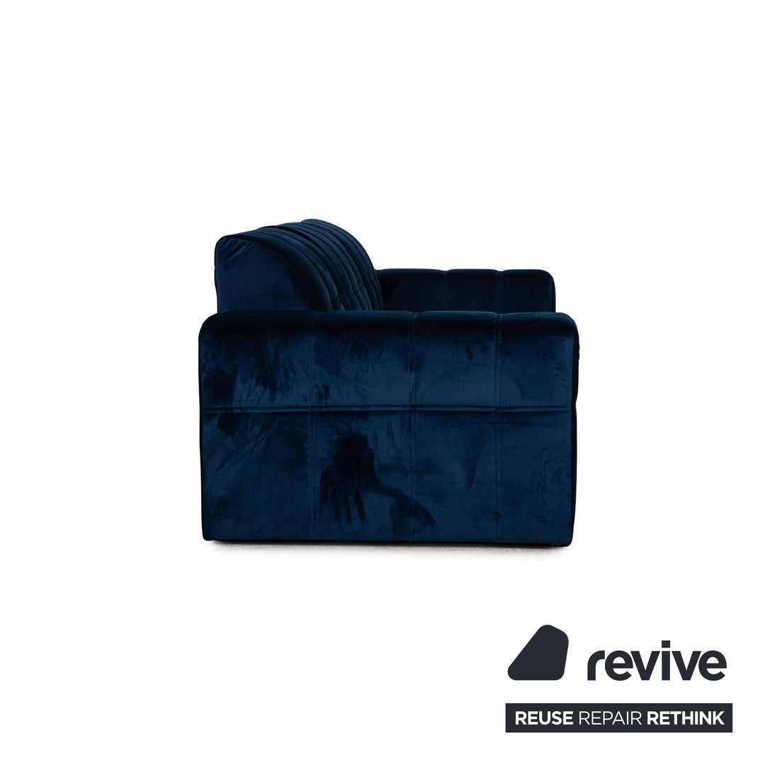 IconX Switzerland Bloom Samt Sofa Blau Dreisitzer Couch