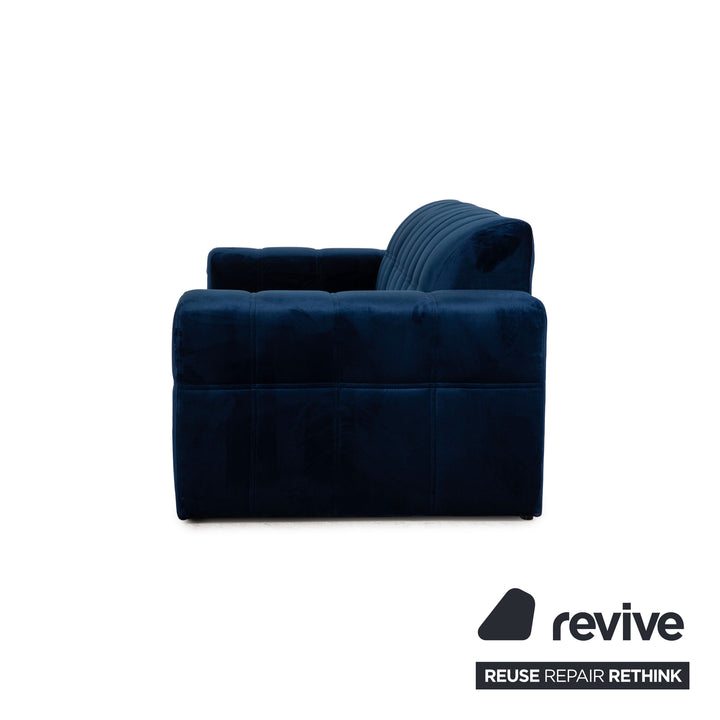 IconX Switzerland Bloom Samt Sofa Blau Dreisitzer Couch