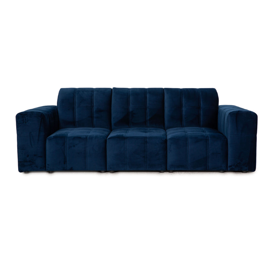 IconX Switzerland Bloom Samt Sofa Blau Dreisitzer Couch
