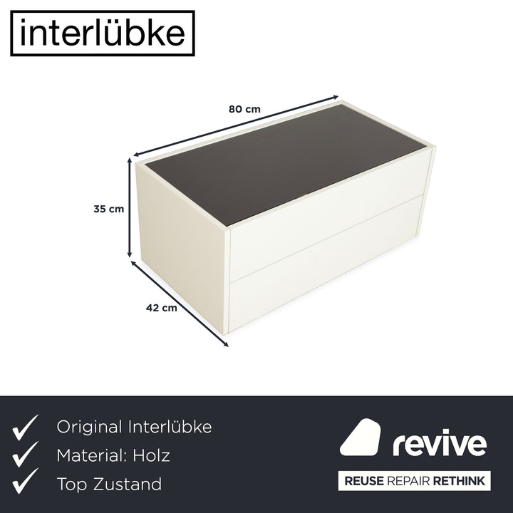 Buffet cube Interlübke en bois blanc crème avec tiroirs