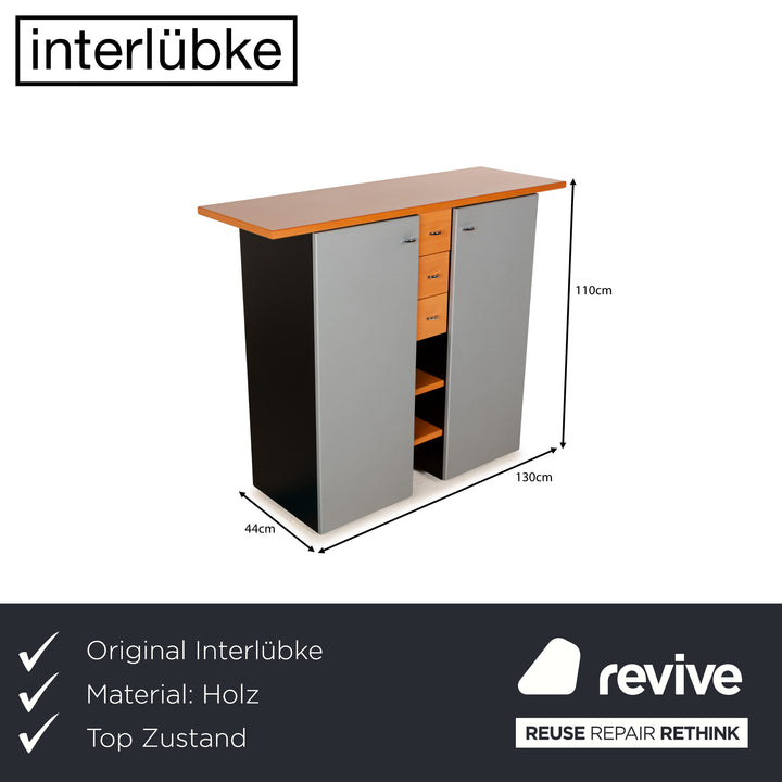 Buffet en bois Interlübke marron gris noir avec tiroirs
